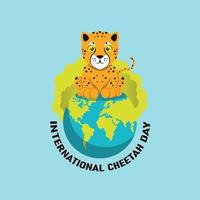 International Cheetah Day background. vector