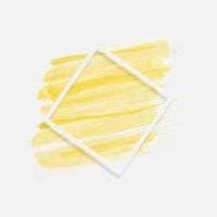 Yellow brush with rectangle frame line background. Vector illustration.