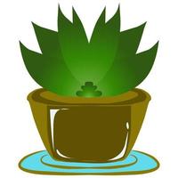 Vector design of plants in pots suitable for stickers, logos, and others