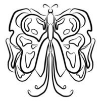 diseño de vector de tatuaje de mariposa adecuado para logotipos, pegatinas y otros