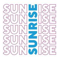 Sunrise new summer quotes colorful stock text effect typography tshirt design vector