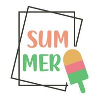 New simple summer quotes  tshirt design with ice cream vector