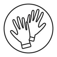 Rounded a protective glove vector icon for an app or website