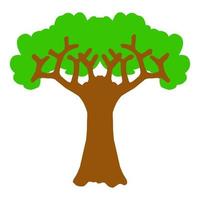 Green tree image vector design with brown trunk suitable for logos, stickers and more