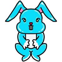 Light blue rabbit vector design suitable for stickers, logos, and others