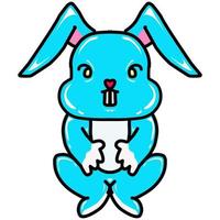 Light blue rabbit vector design suitable for stickers, logos, and others