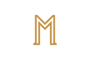 Abstract Initial Letter M Monoline Logo vector