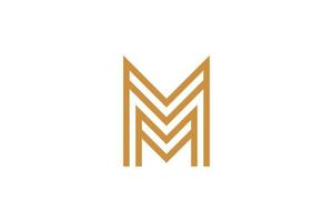 Abstract Initial Letter M Monoline Logo vector