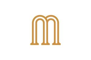 Abstract Initial Letter M Monoline Logo vector