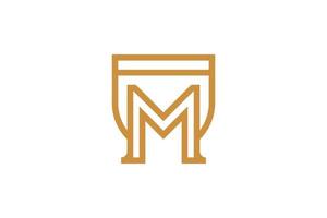 Abstract Initial Letter M Monoline Logo vector