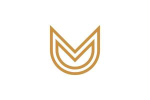 Abstract Initial Letter M Monoline Logo vector