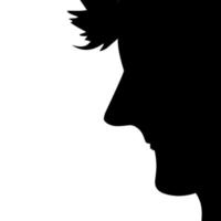 Man's face silhouette vector design from the side suitable for stickers, logos, and others