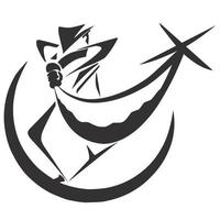 diseño vectorial de hombre espadachín adecuado para logotipos, pegatinas y otros vector