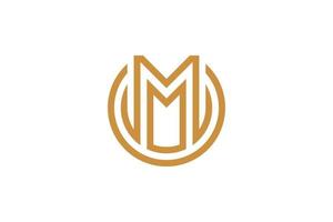 Abstract Initial Letter M Monoline Logo vector