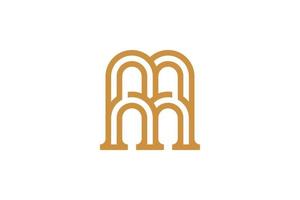 Abstract Initial Letter M Monoline Logo vector