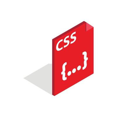 CSS file extension icon, isometric 3d style