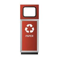 Paper garbage bin mockup, realistic style vector