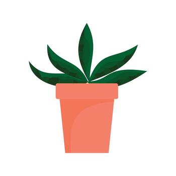 icono de maceta de cactus en casa, estilo plano vector