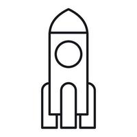 Rocket icon, outline style vector