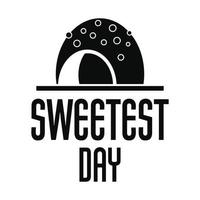 Candy sweet day logo, simple style vector