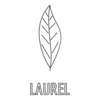 Laurel leaf icon, outline style. vector