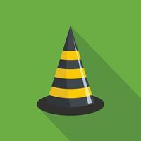 Road cone icon, flat style vector