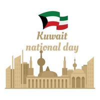 fondo del día nacional de kuwait, estilo plano vector