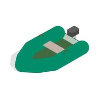 Inflatable boat icon, isometric 3d style vector