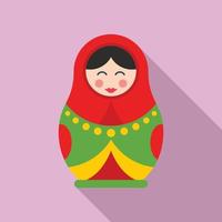 Nesting doll icon, flat style vector