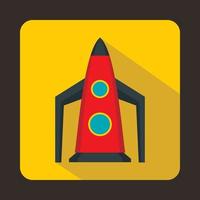 Rocket icon, flat style vector