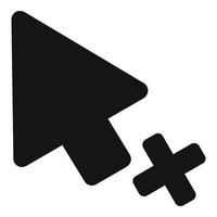 Cursor failure icon, simple black style vector