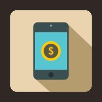 teléfono inteligente con signo de dólar en el icono de pantalla vector