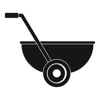 Small wheelbarrow icon, simple style vector