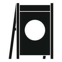 icono de banner de madera publicitaria, estilo simple vector