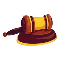 Bang decision gavel icon, cartoon style vector