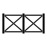 Fence in town icon, simple style. vector