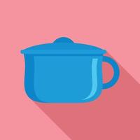 Blue baby potty icon, flat style vector