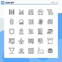 Modern 25 Line style icons Outline Symbols for general use Creative Line Icon Sign Isolated on White Background 25 Icons Pack Creative Black Icon vector background