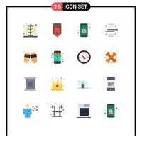 conjunto de 16 iconos de interfaz de usuario modernos símbolos signos para sandalia modificación genética raya ingeniería genética cromosoma paquete editable de elementos creativos de diseño de vectores