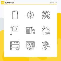 Set of 9 Modern UI Icons Symbols Signs for garbage ecology bug street sign Editable Vector Design Elements