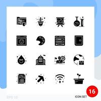 16 Universal Solid Glyphs Set for Web and Mobile Applications browser lab academy flask university Editable Vector Design Elements