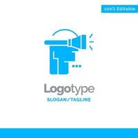 Head Human Technology Virtual Reality Blue Solid Logo Template Place for Tagline vector