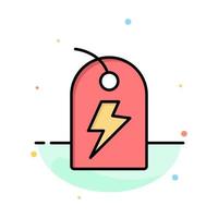 Tag Sign Power Energy Abstract Flat Color Icon Template vector