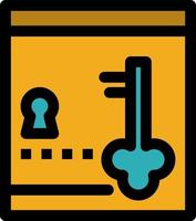 Safe Locker Lock Key  Flat Color Icon Vector icon banner Template
