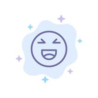 Chat Emojis Smile Happy Blue Icon on Abstract Cloud Background vector