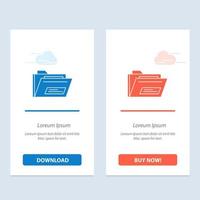 Folder File Zip Rar   Blue and Red Download and Buy Now web Widget Card Template vector