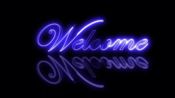 welcome text animation with neon effect video