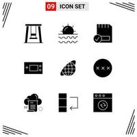 Set of 9 Modern UI Icons Symbols Signs for technology gameboy card electronics hardware Editable Vector Design Elements