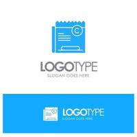 Copy Copyright Restriction Right File Blue Solid Logo with place for tagline vector