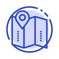 Map Location Directions Location  Blue Dotted Line Line Icon vector